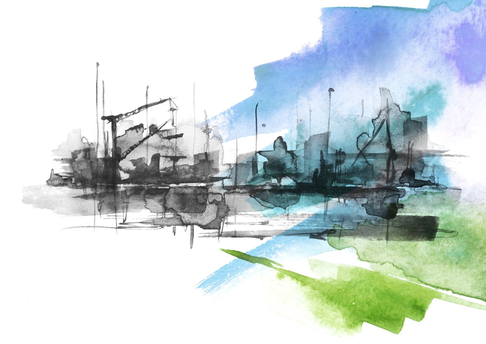 Grafika miasto Gdańsk